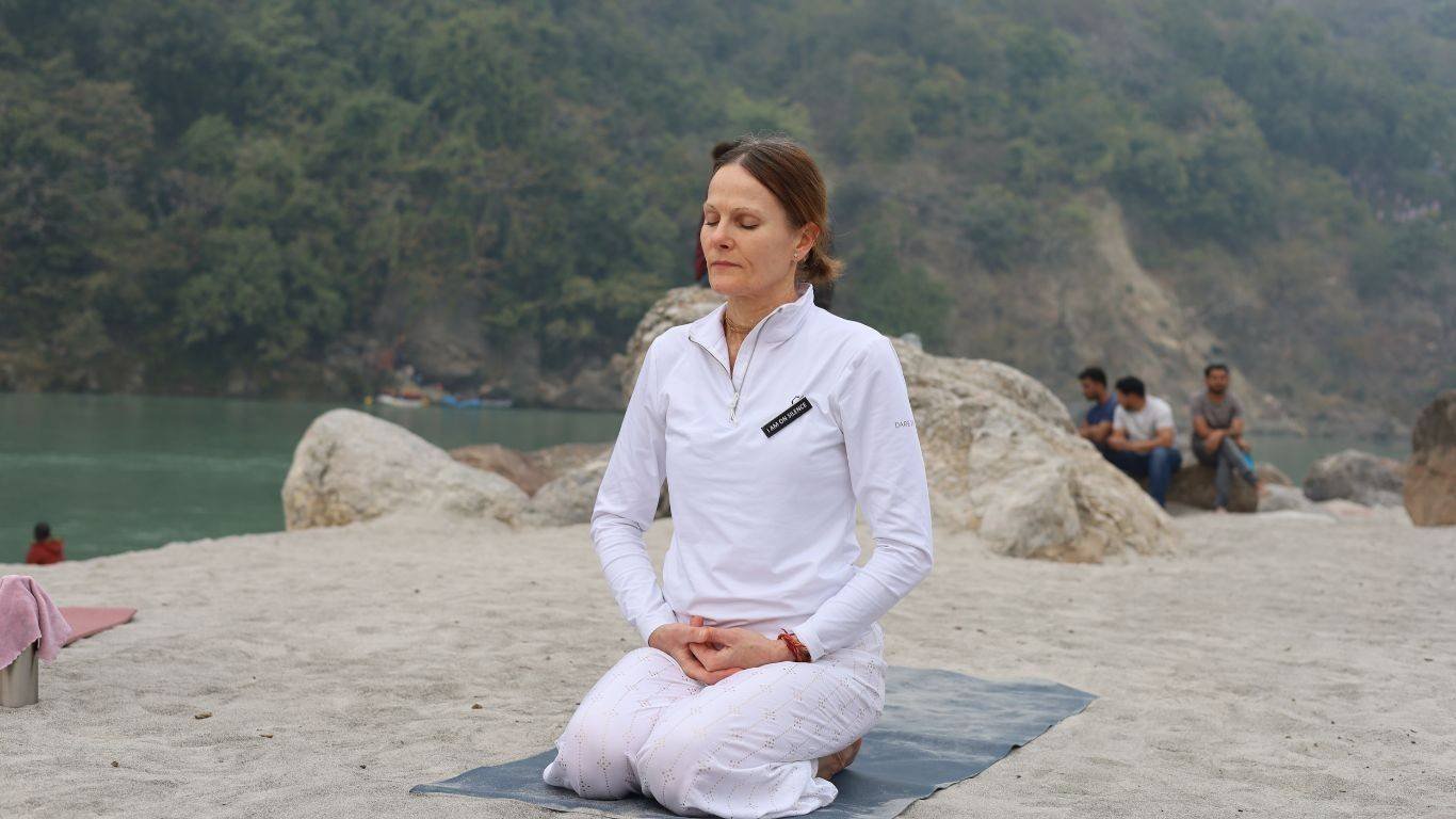 Yoga teacher training practice at Rishikesh Yoga Gurukul in India