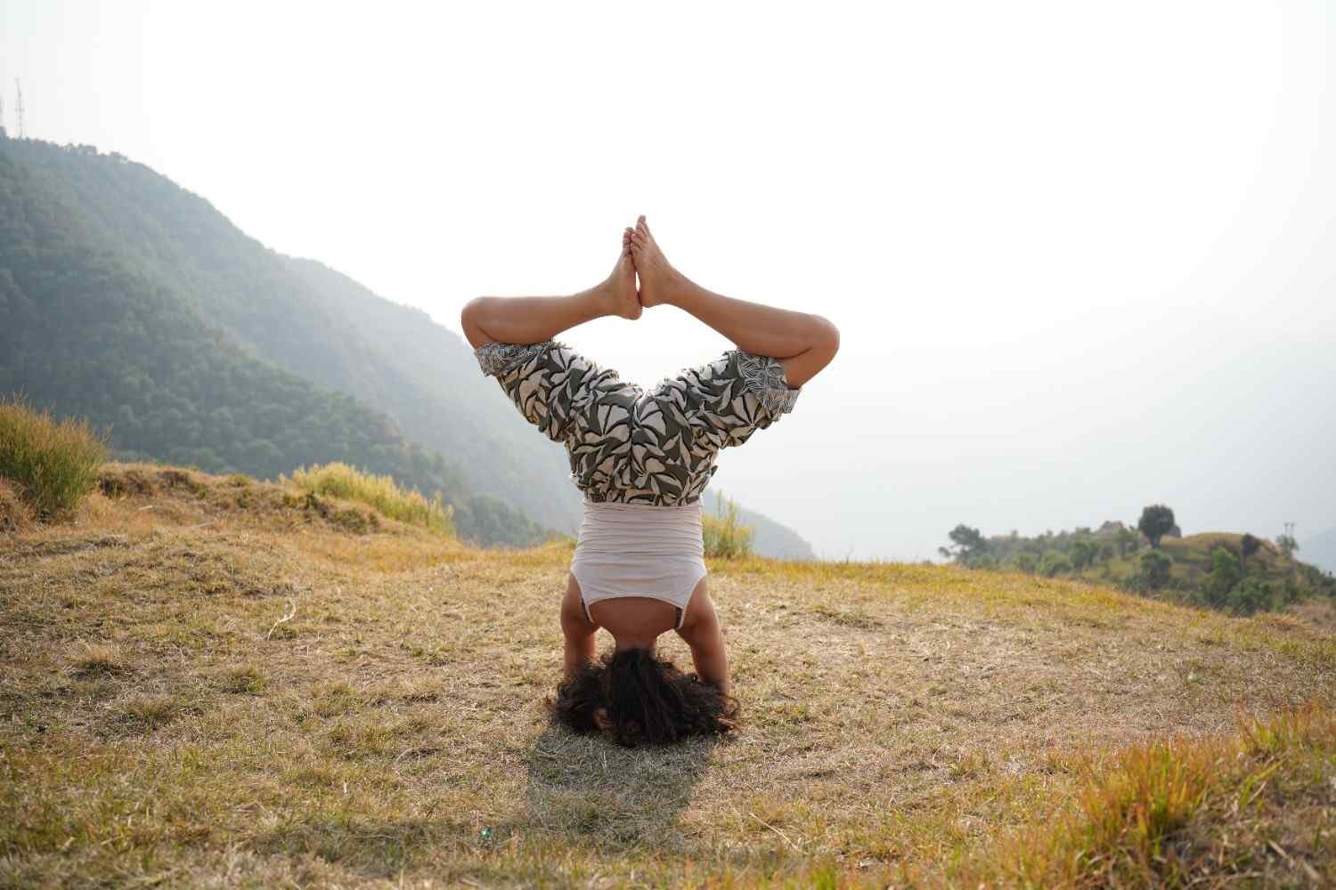 Yoga teacher training students practicing together in India