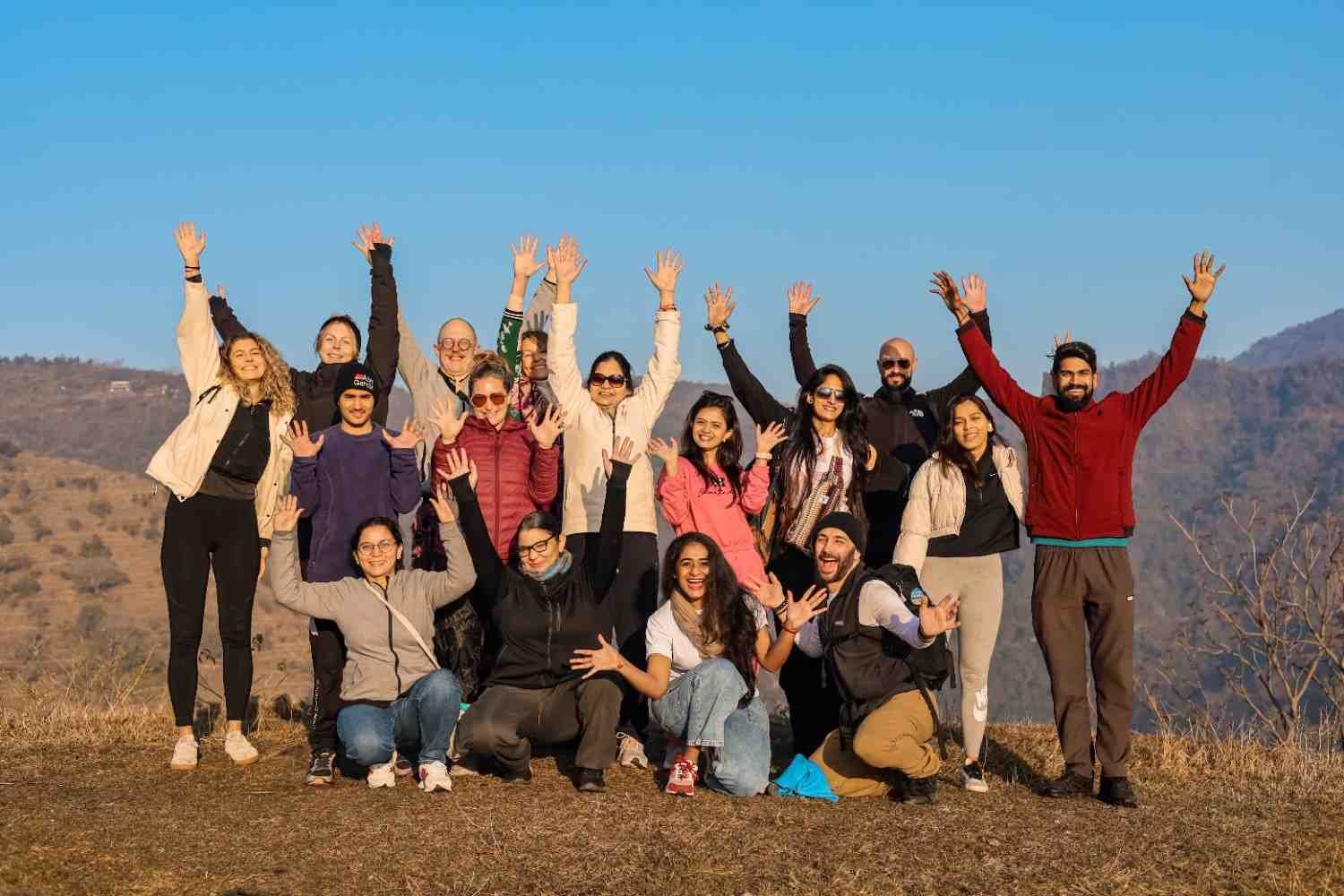 Students completing their yoga teacher training journey in Rishikesh